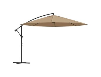 vidaXL Zweefparasol met aluminium paal 350 cm taupe
