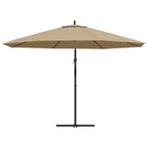 vidaXL Zweefparasol met aluminium paal 350 cm taupe