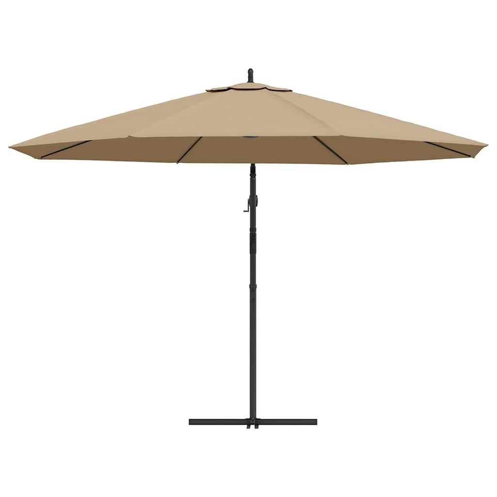 vidaXL Zweefparasol met aluminium paal 350 cm taupe