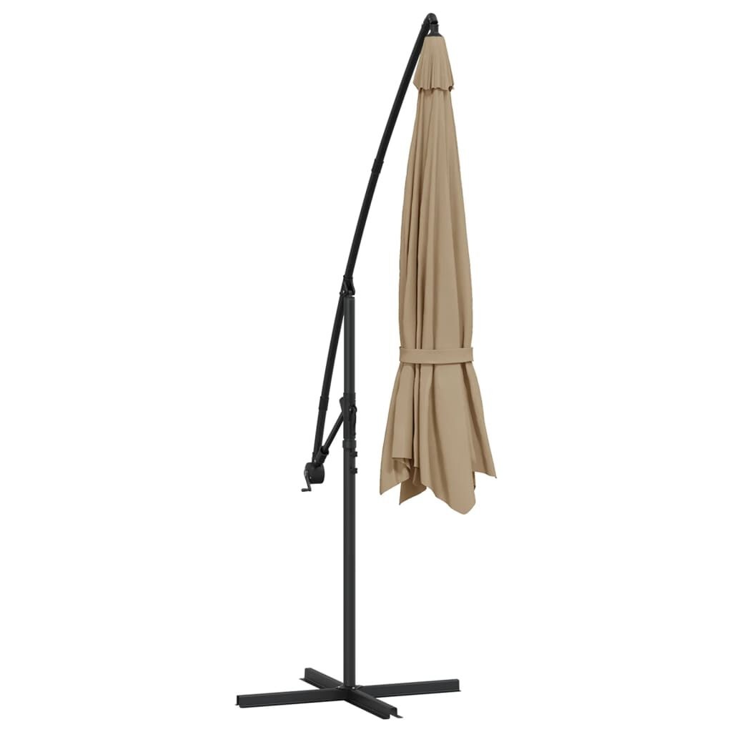 vidaXL Zweefparasol met aluminium paal 350 cm taupe