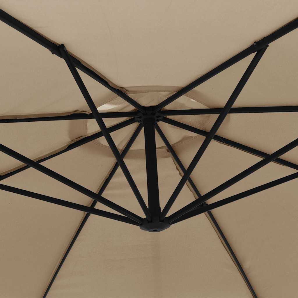 vidaXL Zweefparasol met aluminium paal 350 cm taupe