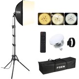 Softbox LED 85W met Afstandsbediening Verstelbaar 2700-6400K 40x40cm - Maat 1 x 40 x 40 cm Softbox 85 W