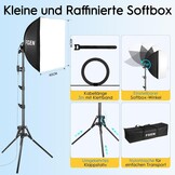 Softbox LED 85W met Afstandsbediening Verstelbaar 2700-6400K 40x40cm - Maat 1 x 40 x 40 cm Softbox 85 W