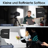Softbox LED 85W met Afstandsbediening Verstelbaar 2700-6400K 40x40cm - Maat 1 x 40 x 40 cm Softbox 85 W