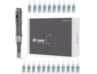 Dr.pen Microneedling, Professionele Ultima M8 Draadloze Micro Microneedling Pen met 12 Stks 16 Pin & 10 Stks 36 Pin Vervangende Cartridges Naalden, Magic Skin Care Kit voor Gezicht Neck Body