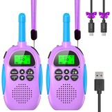 Ushining Oplaadbare Walkie Talkies voor Kinderen - 16 Kanalen - Paars