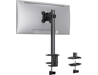 ErGear Verstelbare monitorstandaard voor schermen 13-32 inch, enkele desktoparm, Vesa 100 x 100, accessoires 8 kg