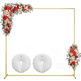 Gouden tafelstanghouder met klemmen, 1,8 x 1,2 m, achtergrondhouder van verguld metaal, voor bruiloftsboog, verjaardagsfeest, Halloween, kerstdecoratie