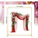 Gouden tafelstanghouder met klemmen, 1,8 x 1,2 m, achtergrondhouder van verguld metaal, voor bruiloftsboog, verjaardagsfeest, Halloween, kerstdecoratie