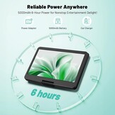POFOTO Draagbare dvd-speler, 43,9 cm (17,5 inch), HD-scherm, 39,6 cm (15,6 inch), 6 uur batterij, ondersteunt multiformaat/SD/USB, geen zones, synchroniseert tv, projector, anti-shock en geheugen
