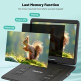 POFOTO Draagbare dvd-speler, 43,9 cm (17,5 inch), HD-scherm, 39,6 cm (15,6 inch), 6 uur batterij, ondersteunt multiformaat/SD/USB, geen zones, synchroniseert tv, projector, anti-shock en geheugen