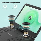 POFOTO Draagbare dvd-speler, 43,9 cm (17,5 inch), HD-scherm, 39,6 cm (15,6 inch), 6 uur batterij, ondersteunt multiformaat/SD/USB, geen zones, synchroniseert tv, projector, anti-shock en geheugen