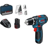 Bosch Professional 12V System accuschroefboormachine GSR 12V-15 met 2 x accu 2,0 Ah, oplader, 39-dlg. accessoireset, tas - Amazon Exclusive-set