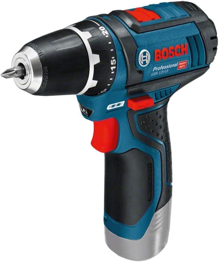 Bosch Professional 12V System accuschroefboormachine GSR 12V-15 met 2 x accu 2,0 Ah, oplader, 39-dlg. accessoireset, tas - Amazon Exclusive-set