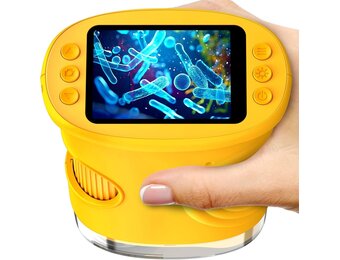 1000X digitale handmicroscoop voor kinderen met 2 inch IPS-scherm, paasgeschenken draagbaar STEM Science Lab speelgoed, oplaadbare zakmicroscoop educatief cadeau voor jongens en meisjes leeftijd 4-6 8