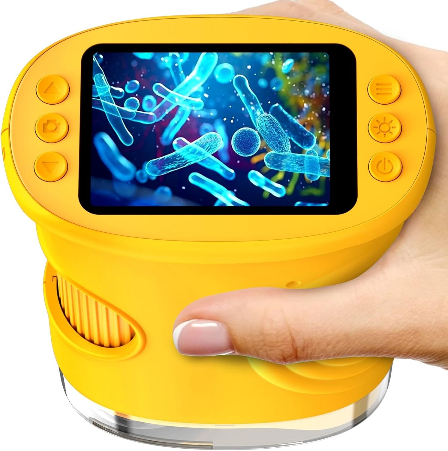 1000X digitale handmicroscoop voor kinderen met 2 inch IPS-scherm, paasgeschenken draagbaar STEM Science Lab speelgoed, oplaadbare zakmicroscoop educatief cadeau voor jongens en meisjes leeftijd 4-6 8