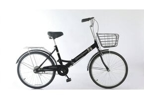 Zwarte Vouwfiets 24 inch, 1 Versnelling, Stalen Frame - 35% Korting