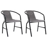 vidaXL Tuinstoelen 2 st 110 kg kunststof rattan en staal