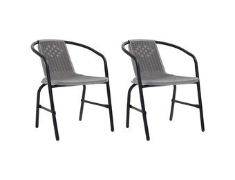 vidaXL Tuinstoelen 2 st 110 kg kunststof rattan en staal