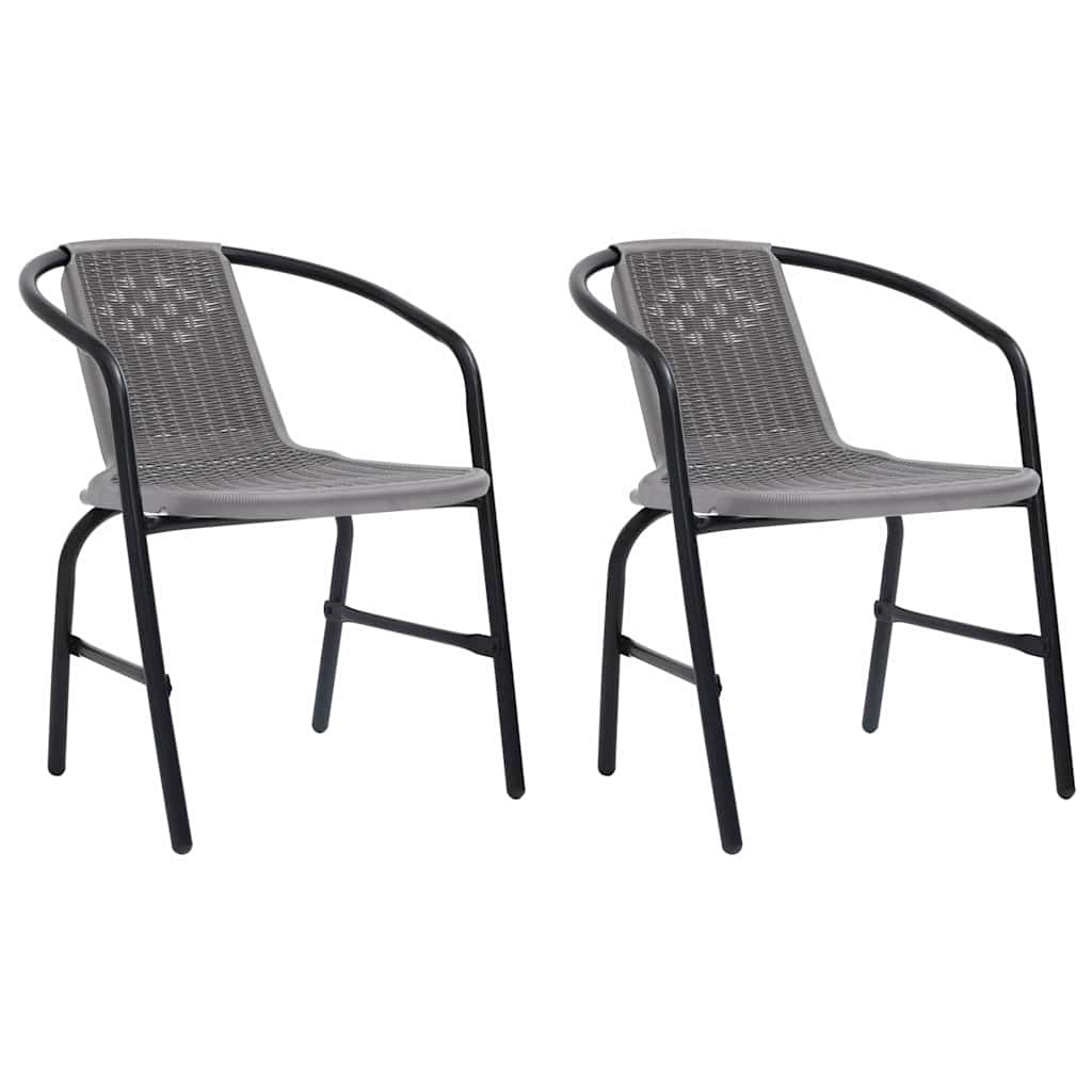 vidaXL Tuinstoelen 2 st 110 kg kunststof rattan en staal