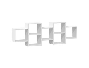 vidaXL Wandschap 129x18x42 cm bewerkt hout wit