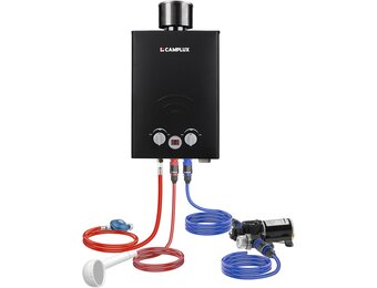 Camplux Geiser 6 Liter met 12V Waterpomp - Propaan/Butaan