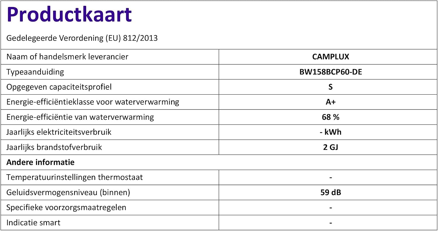 Camplux Geiser 6 Liter met 12V Waterpomp - Propaan/Butaan