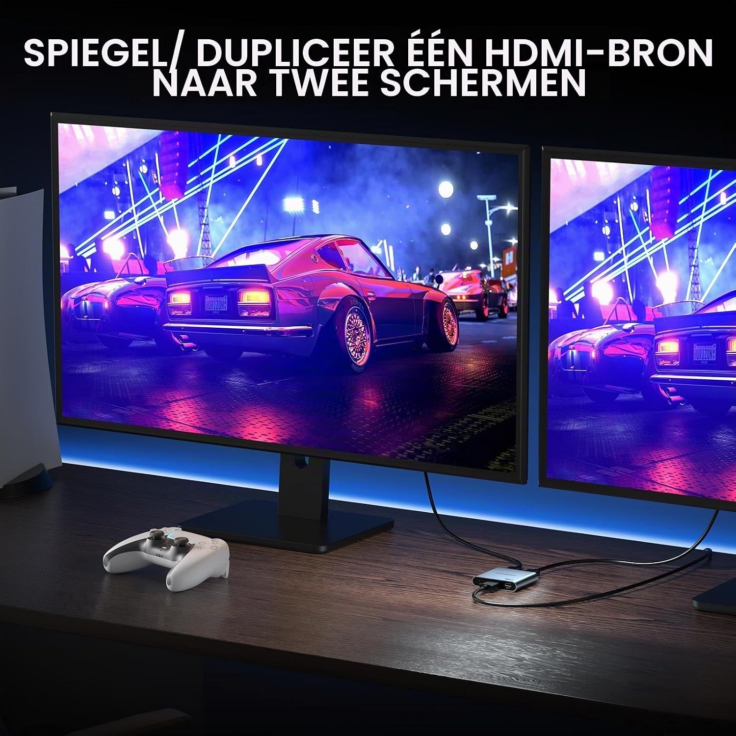 AVIDGRAM HDMI Splitter 1 In 2 Out 4K 60Hz met Downscaler - Zwart