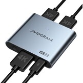 AVIDGRAM HDMI Splitter 1 In 2 Out 4K 60Hz met Downscaler - Zwart