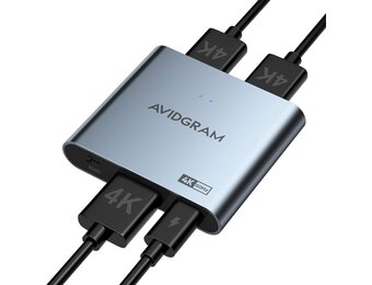 AVIDGRAM HDMI Splitter 1 In 2 Out 4K 60Hz met Downscaler - Zwart