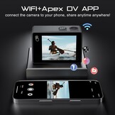 Apexcam M80PRO 4K Sportcamera met 128GB kaart - 48MP - 40m Waterdicht - 2 Accu's