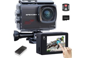 Sportcamera M80PRO 4K 48MP - 128GB, Waterdicht, 2 Accu's, EIS - 34% Korting