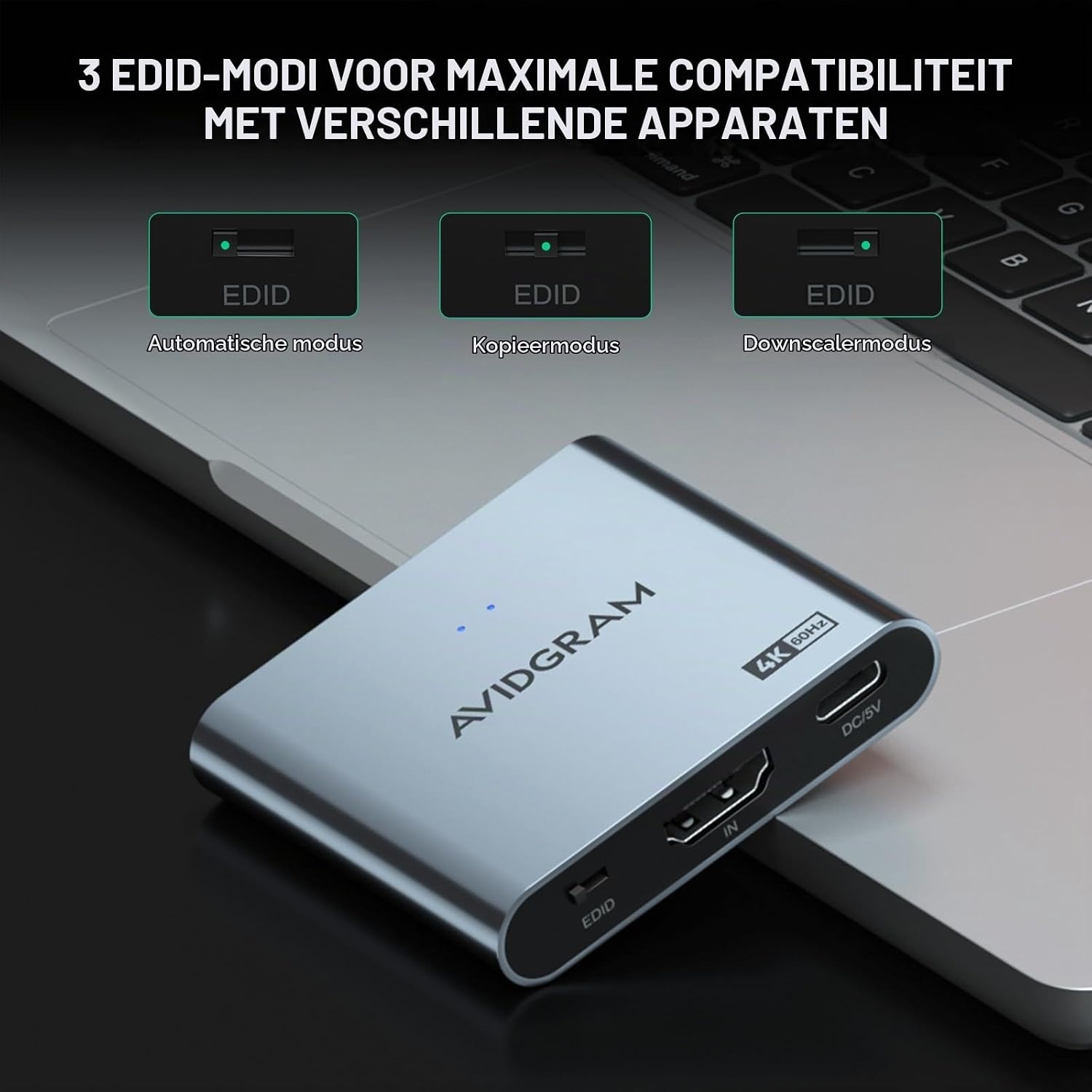 AVIDGRAM HDMI Splitter 1 In 2 Out 4K 60Hz met Downscaler - Zwart