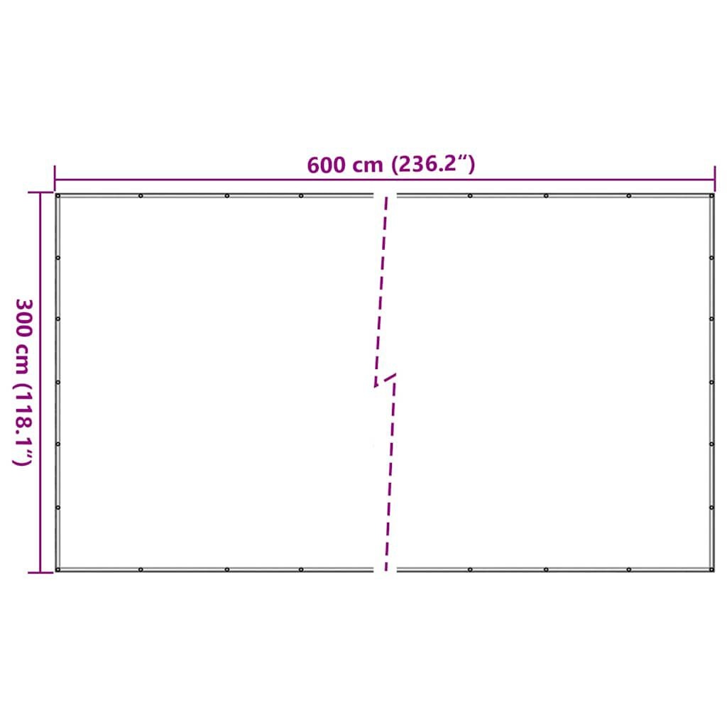 vidaXL Containernet 3x6 m HDPE zwart