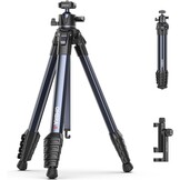 ULANZI Ombra II 156cm Camera Statief, Compacte Camera Statieven met 360° Balhoofd, Uka Snelkoppelingsplaat, Lichtgewicht Aluminium Reisstatief voor DSLR, Smartphone (Gewicht: 1.21kg,Draagvermogen 3kg)