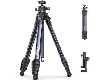 ULANZI Ombra II 156cm Camera Statief, Compacte Camera Statieven met 360° Balhoofd, Uka Snelkoppelingsplaat, Lichtgewicht Aluminium Reisstatief voor DSLR, Smartphone (Gewicht: 1.21kg,Draagvermogen 3kg)