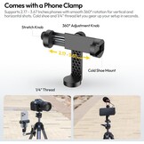 ULANZI Ombra II 156cm Camera Statief, Compacte Camera Statieven met 360° Balhoofd, Uka Snelkoppelingsplaat, Lichtgewicht Aluminium Reisstatief voor DSLR, Smartphone (Gewicht: 1.21kg,Draagvermogen 3kg)