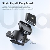 ULANZI Ombra II 156cm Camera Statief, Compacte Camera Statieven met 360° Balhoofd, Uka Snelkoppelingsplaat, Lichtgewicht Aluminium Reisstatief voor DSLR, Smartphone (Gewicht: 1.21kg,Draagvermogen 3kg)