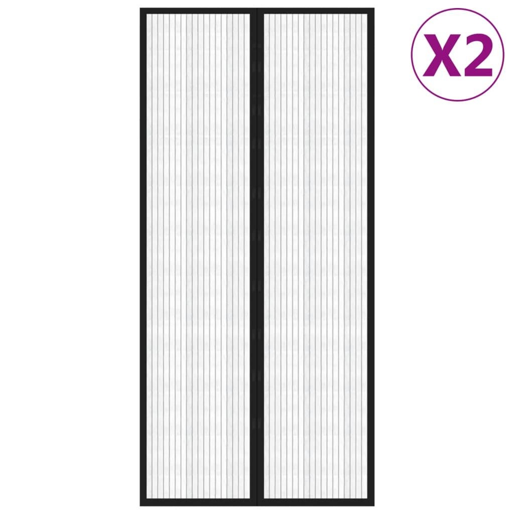 vidaXL Insectendeurgordijnen 2 st magnetisch 220x110 cm zwart