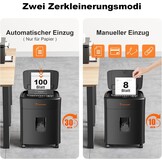 Bonsaii Papierversnipperaar 100 Vel Auto-Feed - P-4 Mikroschnitt - Zwart
