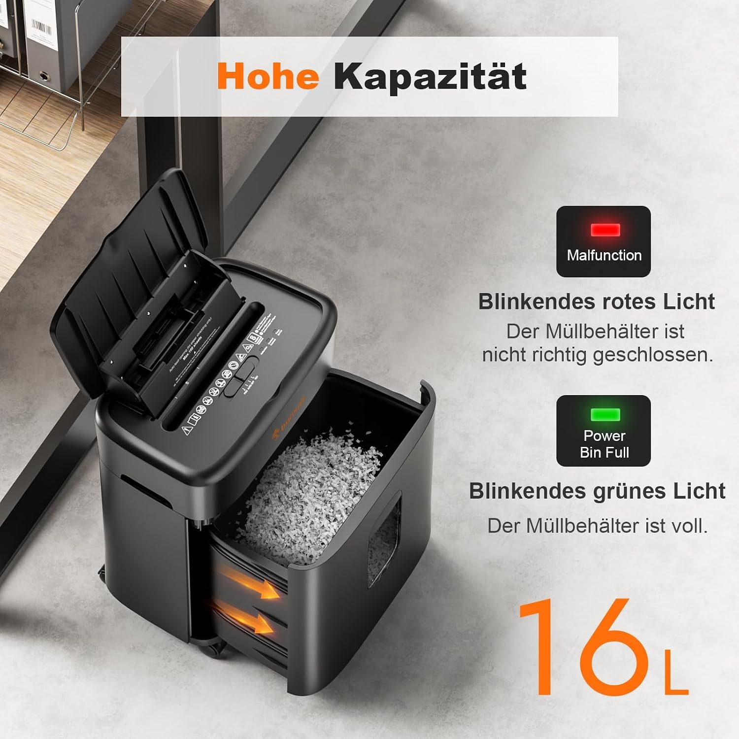 Bonsaii Papierversnipperaar 100 Vel Auto-Feed - P-4 Mikroschnitt - Zwart