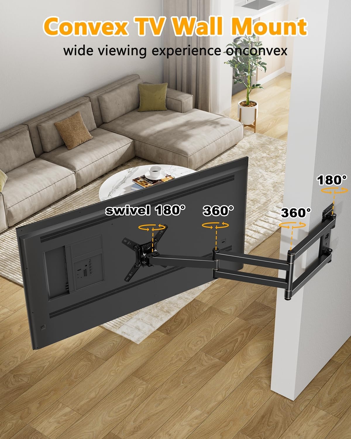 Lange Reach 1036mm TV Muurbeugel voor 13-43 Inch TV's & Monitoren - Maat voor 13-43 inch tv's