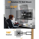 Lange Reach 1036mm TV Muurbeugel voor 13-43 Inch TV's & Monitoren - Maat voor 13-43 inch tv's