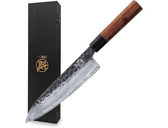 MITSUMOTO SAKARI Gyuto Koksmes van 22 cm, Japans Keukenmes - Maat 22 cm