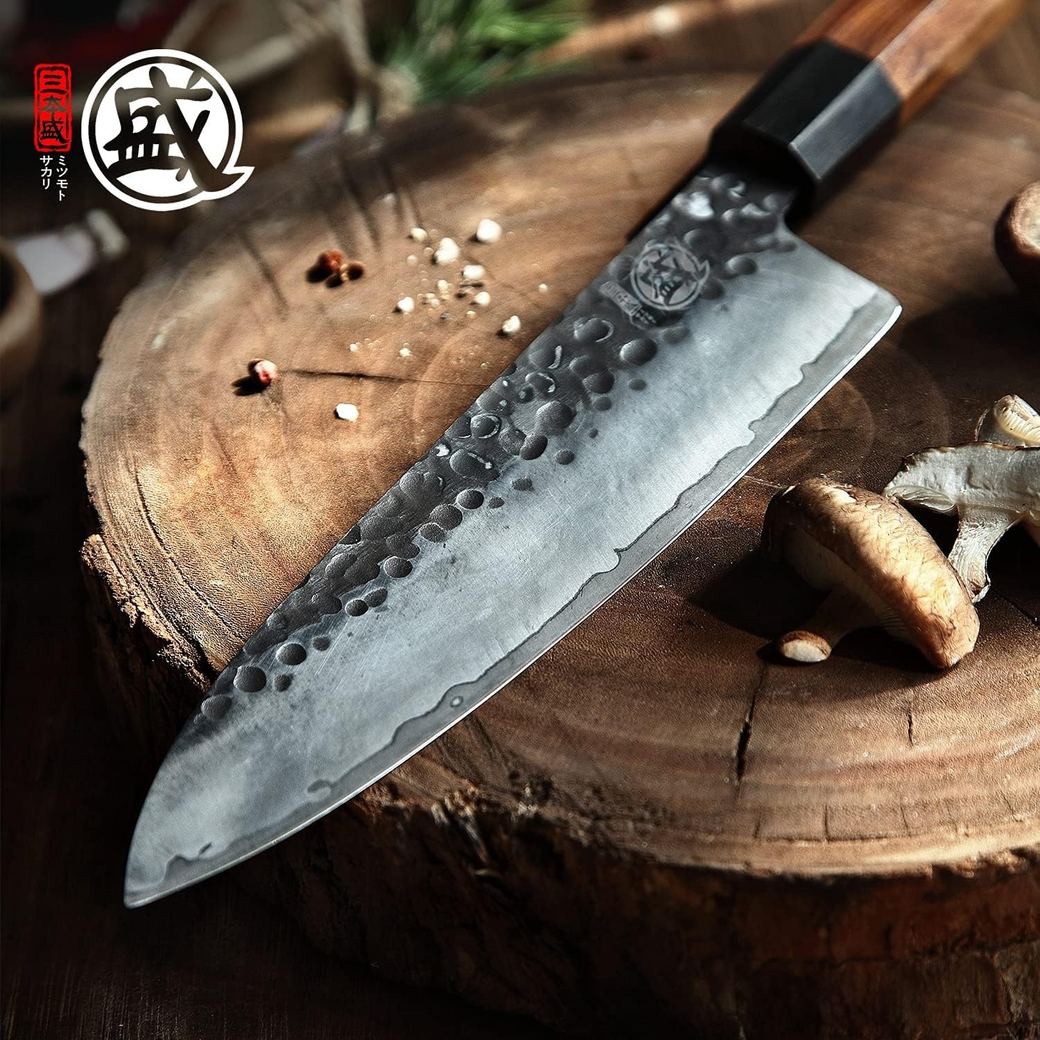 MITSUMOTO SAKARI Gyuto Koksmes van 22 cm, Japans Keukenmes - Maat 22 cm