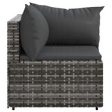 vidaXL Tuinhoekbanken met kussens 2 st poly rattan grijs
