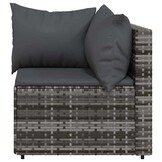 vidaXL Tuinhoekbanken met kussens 2 st poly rattan grijs