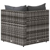 vidaXL Tuinhoekbanken met kussens 2 st poly rattan grijs