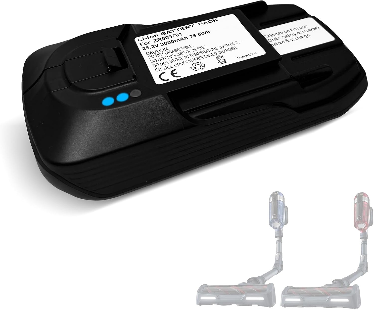 25,2 V accu's voor Rowenta X-Force Flex 11.60 serie stofzuiger, compatibel met Rowenta stofzuiger RH98, TY98, EO98 e.a. Vervanging voor originele accu's: ZR009701.