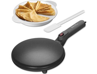 Baker's Friend Onmiddellijke crêpemachine, crêpepan met brandvaste handgreep, anti-aanbakkookoppervlak van 20 cm, automatische temperatuurregeling, grafiet